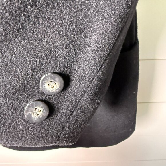 Land's End Wool Cashmere Blazer Petite 4 Single Breasted Black Coastal Career - Picture 6 of 10